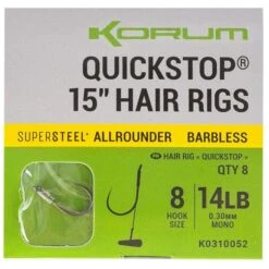 Supersteel Big Fish Quickstop 15” Hair Rigs Barbless -Visproducten Winkel supersteel big fish quickstop 15 hair rigs barbles 1